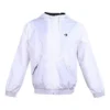 Chaqueta con capucha, cordón y bolsillo con cremallera, color blanco