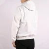Chaqueta con capucha, cordón y bolsillo con cremallera, color blanco