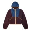 Chaqueta con capucha de felpa y cremallera completa, tallas asiáticas «Red Currant»