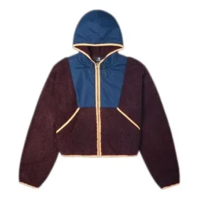 Chaqueta con capucha de felpa y cremallera completa, tallas asiáticas «Red Currant»