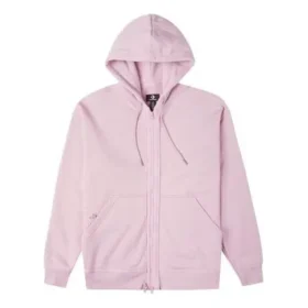 Chaqueta con capucha de manga larga y cremallera en color liso, tallas asiáticas «Rosa púrpura»