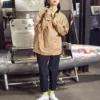 Chaqueta con capucha retro casual estilo pareja, tallas asiáticas, «Caqui»