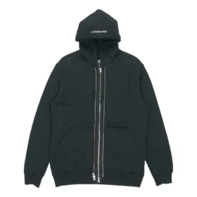 Chaqueta con capucha y cremallera completa para hombre, color negro