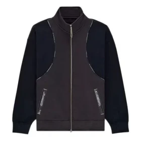 Chaqueta con cuello alto y banda reflectante, color púrpura