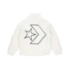 Chaqueta con cuello holgado y logo Stay Warm, tallas asiáticas, «Blanco»
