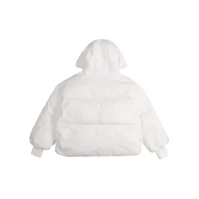 Chaqueta corta acolchada con capucha, relleno de plumón, tallas asiáticas, «Blanco»