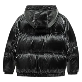 Chaqueta corta de plumón con logotipo, tallas asiáticas «Negro»