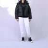 Chaqueta corta de plumón y tela, tallas asiáticas, «Negro»