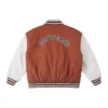 Chaqueta de béisbol acolchada, tallas asiáticas, «Blanco marrón»