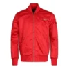 Chaqueta de béisbol deportiva informal con cuello de pie Tallas asiáticas «Roja»