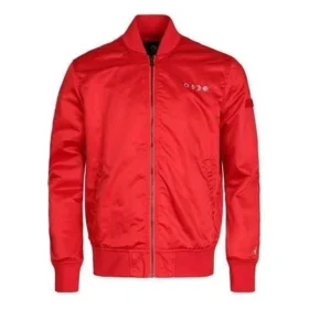 Chaqueta de béisbol deportiva informal con cuello de pie Tallas asiáticas «Roja»