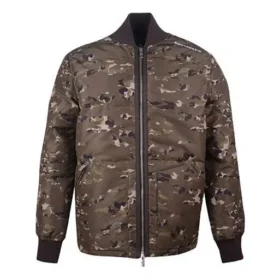 Chaqueta de cuello alto con estampado de camuflaje Talla asiática «Verde camuflaje»