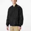 Chaqueta de hombre Converse Aviator para béisbol, tejida, cortavientos y con cremallera, color negro otoñal