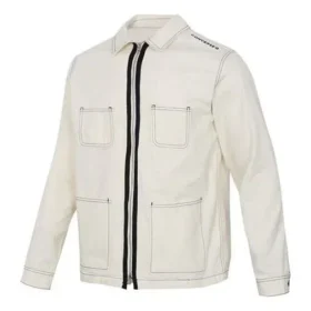 Chaqueta de manga larga con bolsillos tejidos, tallas asiáticas «Blanco»