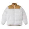 Chaqueta de plumón con bloques de color Tallas asiáticas «Blanco y tostado»