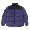 Chaqueta de plumón con bloques de color, tallas asiáticas «Morado Negro»