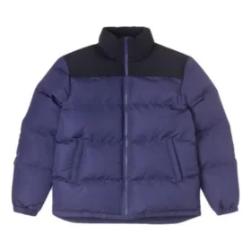 Chaqueta de plumón con bloques de color, tallas asiáticas «Morado Negro»