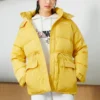 Chaqueta de plumón con capucha Cargo, tallas asiáticas «Amarillo»