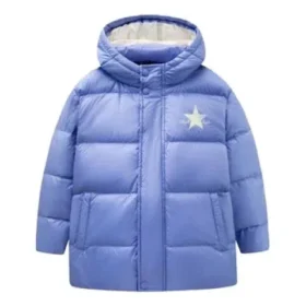 Chaqueta de plumón con logo impreso, tallas asiáticas «Purple White»