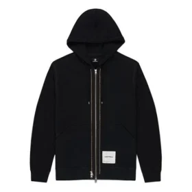 Chaqueta deportiva con capucha y logo trasero Converse x Slam Jam para hombre, color negro