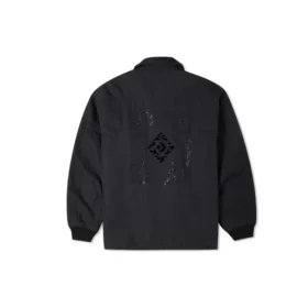 Chaqueta deportiva con solapa y estampado del logotipo de la serie de Año Nuevo, color negro oscuro