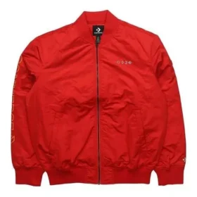 Chaqueta deportiva informal de cuello alto y corte corto, tallas asiáticas, «Roja»
