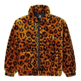 Chaqueta holgada con estampado de leopardo retro, estilo para pareja, tallas asiáticas, «marrón»