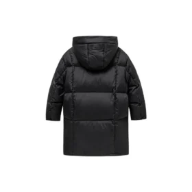 Chaqueta larga con logo, tallas asiáticas «Negro Blanco»