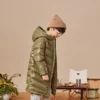 Chaqueta larga de plumón, tallas asiáticas «Olive Green»
