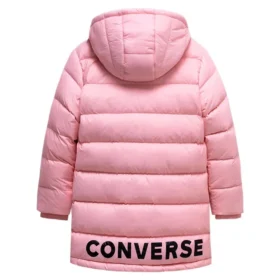 Chaqueta larga de plumón, tallas asiáticas «Rosa-Negro»