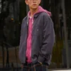 Chaqueta lavada con bolsillo en el pecho, estilo para pareja, negro