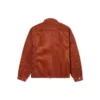 Chaqueta retro de pana de color liso rojo marrón