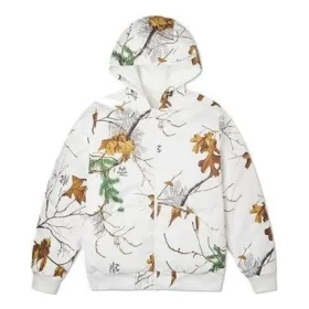 Chaqueta reversible Real Tree con estampado de hojas, tallas asiáticas, «Casual White»