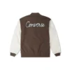 Chaqueta tejida con puntada de cadena Tallas asiáticas «Earthy Brown»