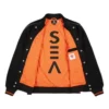 Chaqueta universitaria acolchada Converse x Vince Staples, tallas asiáticas «Black Orange»