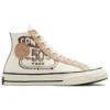 Chuck 70 con superposición de cuero, alta «Egret Champagne Tan»