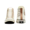 Chuck 70 con superposición de cuero, alta «Egret Champagne Tan»