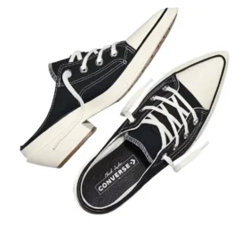 Chuck 70 De Luxe Mule de tacón puntiagudo con plataforma «Negro»