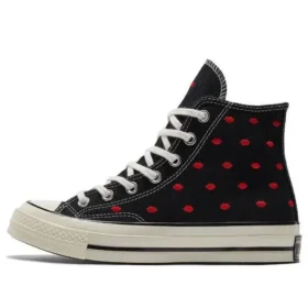 Chuck 70 Embroidered Lips High «Love Me – Black»