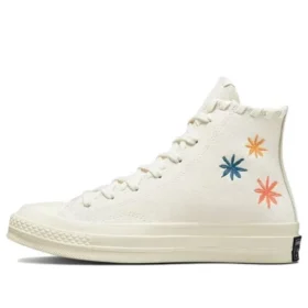 Chuck 70 High «Embroidered Floral – Egret»