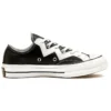 Chuck Mission-V de los años 70, bajo, blanco, con rayas irregulares, «Black White»