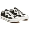 Chuck Mission-V de los años 70, bajo, blanco, con rayas irregulares, «Black White»