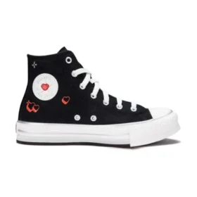 Chuck Taylor All Star con plataforma de EVA y corazón Y2K de caña alta «Negro»