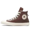 Chuck Taylor All Star de cuero con forro de piel sintética «Marrón oscuro»