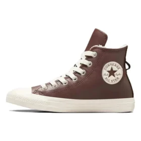 Chuck Taylor All Star de cuero con forro de piel sintética «Marrón oscuro»