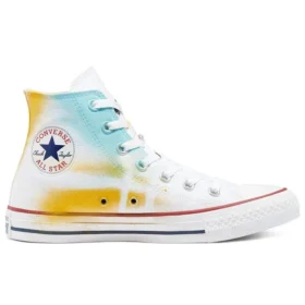 Chuck Taylor All Star High Hand Painted Canvas «White Yellow Blue»