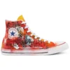 Chuck Taylor All Star High pintadas a mano «Orange Red»
