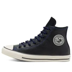 Chuck Taylor All Star High Tumbled Leather «Black Hyper Royal»