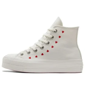 Chuck Taylor All Star Lift Platform High «Embroidered Hearts – White»