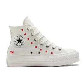 Chuck Taylor All Star Lift Platform High «Embroidered Hearts – White»